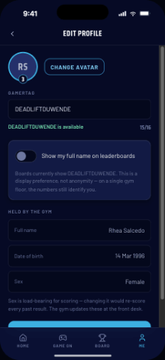 Edit profile